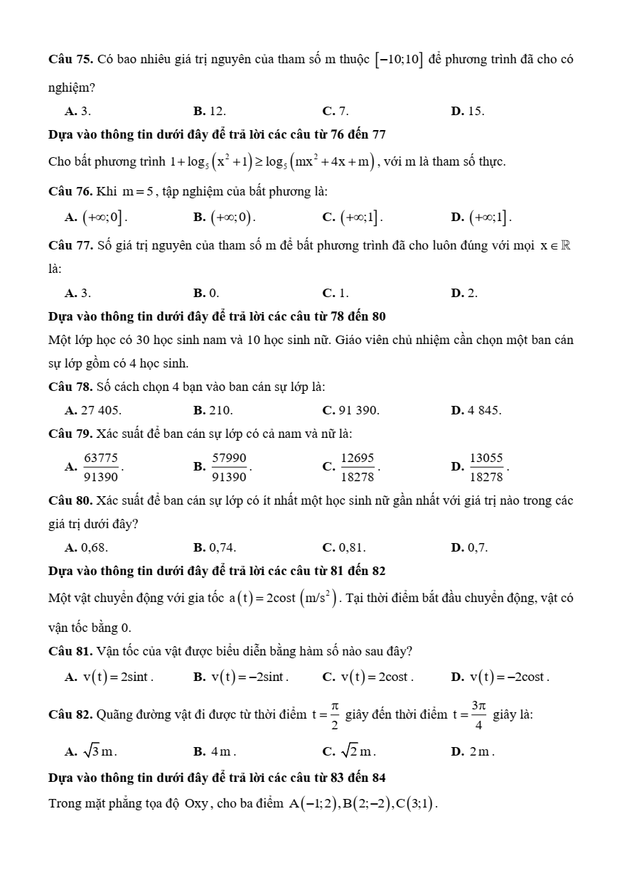 30+ Đề thi ĐGNL ĐHQG TP.HCM VACT phần Toán học (có lời giải)