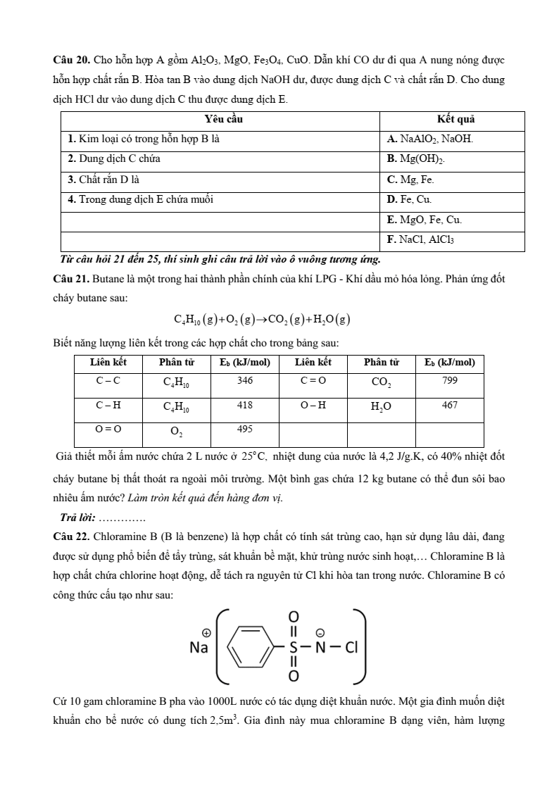 5+ Đề thi ĐGNL V-SAT môn Hóa học (có lời giải)