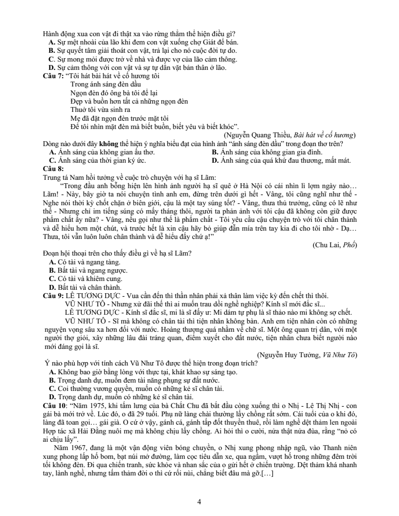 Đề thi mẫu ĐGNL ĐHQG Tp.HCM năm 2026