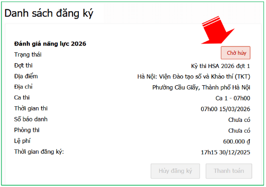 Hướng dẫn chi tiết đăng ký dự thi Đánh giá năng lực Đại học Quốc gia Hà Nội 2026
