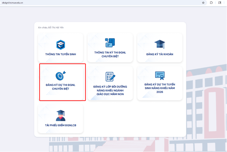 Hướng dẫn đăng ký dự thi Đánh giá năng lực ĐH Sư phạm TP.HCM 2026