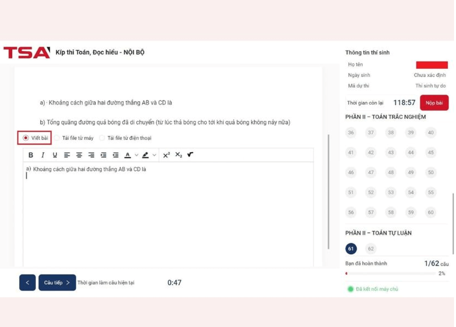 Hướng dẫn thi Đánh giá tư duy online năm 2026 và bí kíp đạt điểm cao (ảnh 6)
