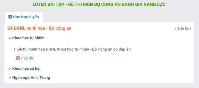 Hướng dẫn tra cứu điểm kỳ thi đánh giá năng lực của Bộ Công An năm 2025