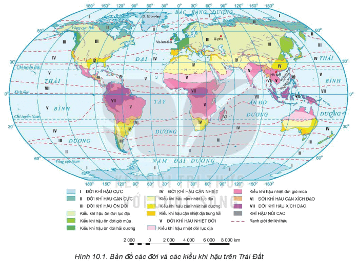 Địa Lí 10 Kết nối tri thức Bài 10: Thực hành: Đọc bản đồ các đới ...
