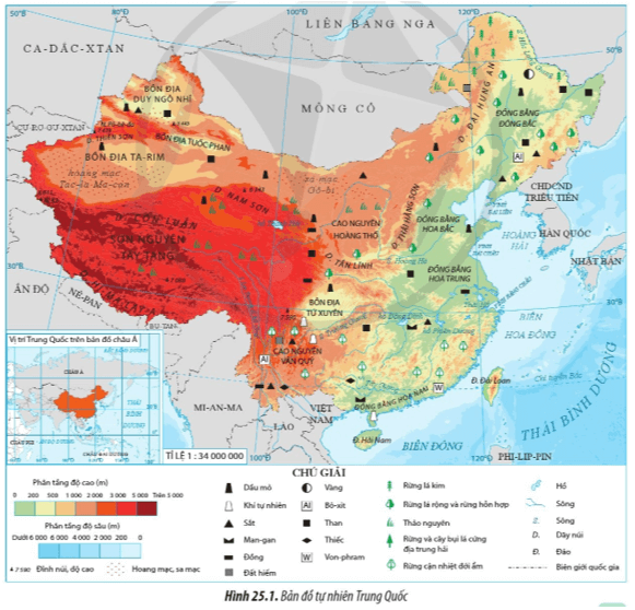 Trình bày vị trí địa lí và phạm vi lãnh thổ của Trung Quốc (ảnh 1)