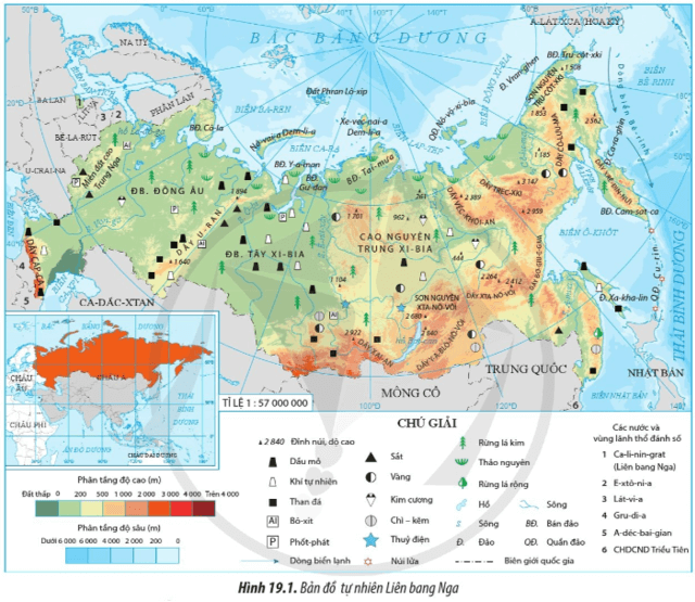 Trình bày điều kiện tự nhiên và tài nguyên thiên nhiên của Liên bang Nga (ảnh 1)