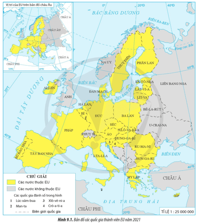 Lý thuyết Địa Lí 11 Cánh diều Bài 9: EU - Một liên kết kinh tế khu vực lớn. Vị thế của EU trong nền kinh tế thế giới