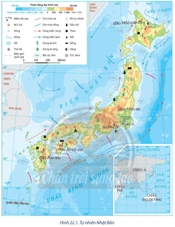 Trình bày những đặc điểm nổi bật về vị trí địa lý của Nhật Bản