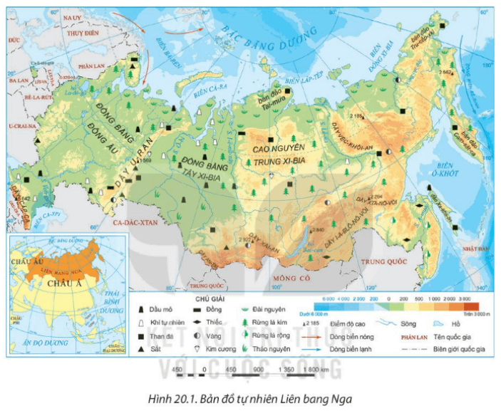 Dựa vào thông tin mục I và hình 20.1 hãy nêu đặc điểm phạm vi lãnh thổ và vị trí địa lí của Liên Bang Nga