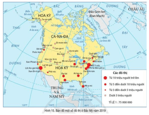 Đọc thông tin và quan sát hình 15, giải thích vì sao Bắc Mỹ có mức độ đô thị hóa cao nhất thế giới