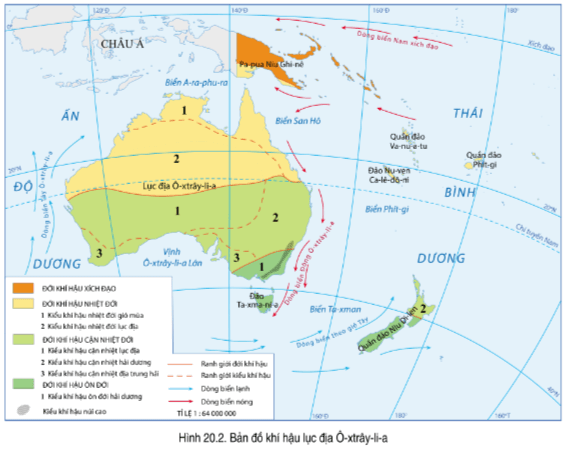 Lý thuyết Địa Lí 7 Cánh diều Bài 20: Vị trí địa lí, phạm vi và đặc điểm thiên nhiên châu Đại Dương