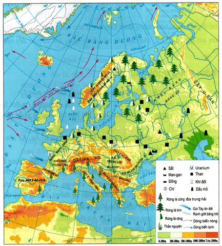 Lý thuyết Địa Lí 7 Kết nối tri thức Bài 1: Vị trí địa lí, đặc điểm tự nhiên Châu Âu