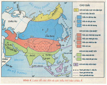 Lý thuyết Địa Lí 7 Kết nối tri thức Lý thuyết Bài 5: Vị trí địa lí, đặc điểm tự nhiên Châu Á