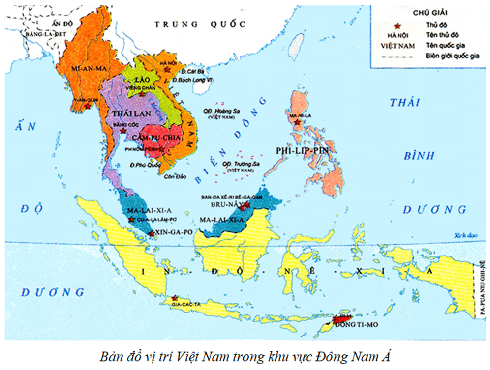 Lý thuyết Địa Lí 8 Cánh diều Bài 1: Vị trí và phạm vị lãnh thổ Việt Nam