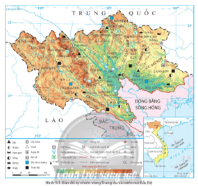 Dựa vào hình 9.1 thông tin trong bài, hãy xác định vị trí địa lí và phạm vi lãnh thổ của vùng Trung du 