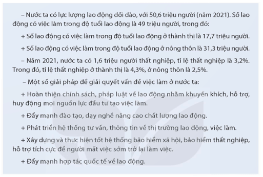 Địa Lí 9 Kết nối tri thức Bài 3: Thực hành: Tìm hiểu vấn đề việc làm ở địa phương và phân hoá thu nhập theo vùng | Giải Địa 9