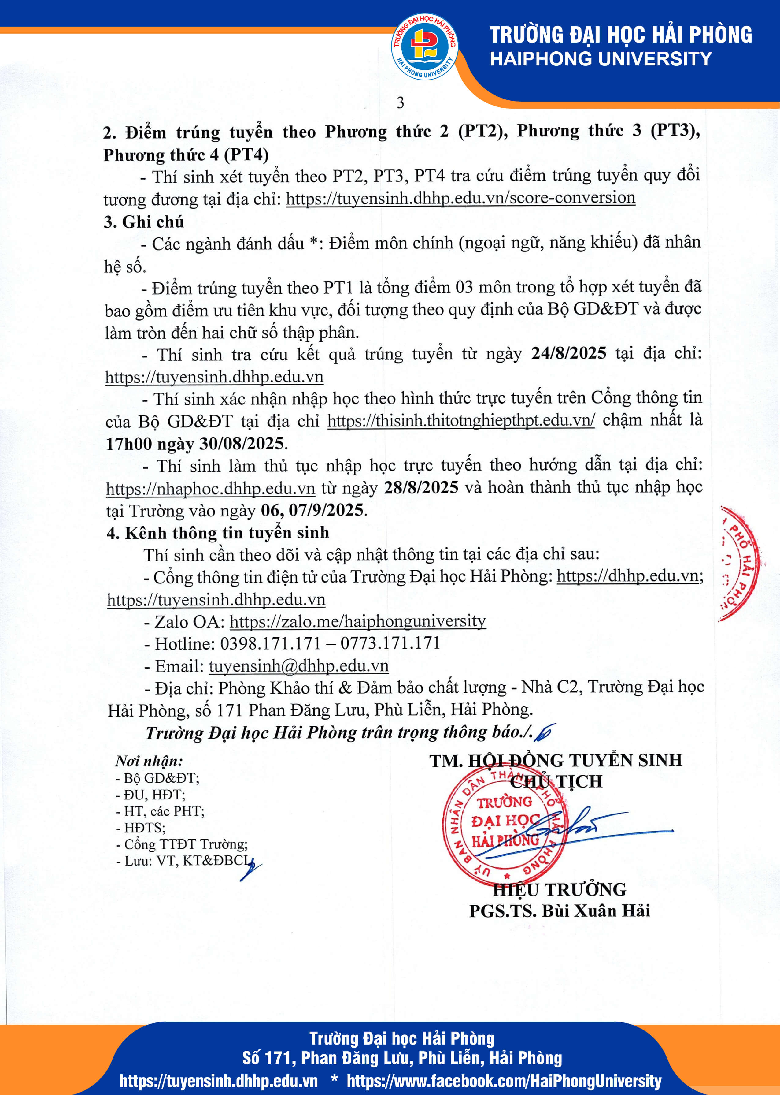 Điểm chuẩn Đại học Hải Phòng 2025 (2024, 2023, ...)