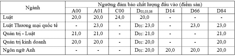 Điểm chuẩn Đại học Luật Tp Hồ Chí Minh 2023 (chính xác nhất) (ảnh 1)
