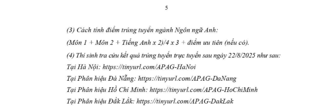 Điểm chuẩn Học viện Hành chính và Quản trị công 2025 (2024, 2023, ...)