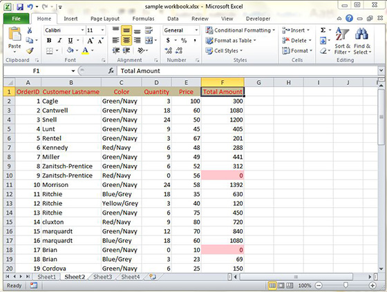 Applied Conditional Formatting