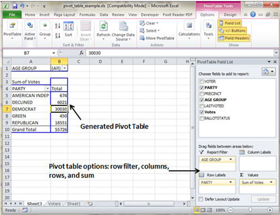 Pivot Table Example Data