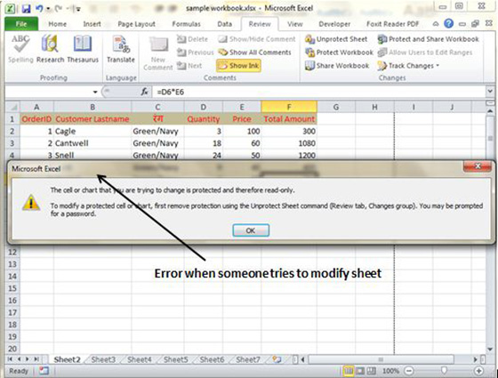 Protected sheet Error
