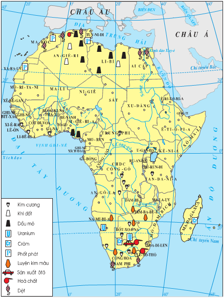 Lý thuyết Địa Lí 7 Bài 30: Kinh tế châu Phi hay, chi tiết 