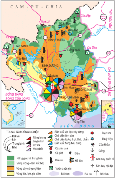 Lý thuyết Địa Lí 9 Bài 32: Vùng Đông Nam Bộ hay, chi tiết (tiếp theo) 