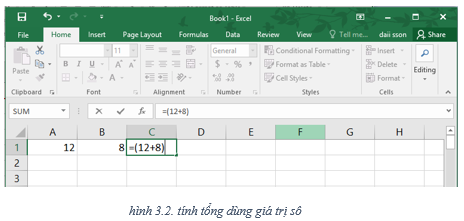 Lý thuyết Tin học 7 Bài 3: Thực hiện tính toán trên trang tính - Lý thuyết Tin học 7 đầy đủ nhất