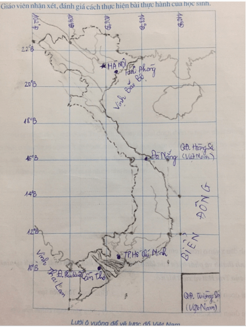 GIẢI TẬP BẢN ĐỒ ĐỊA LÍ 12 - BÀI 3: Thực hành: Vẽ lược đồ Việt Nam