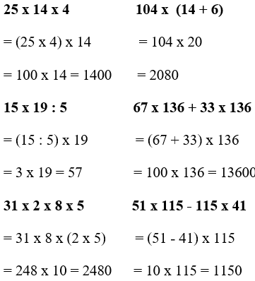 Giải Toán 4 VNEN Bài 100: Ôn tập về các phép tính với số tự nhiên | Hay nhất Giải bài tập Toán 4 VNEN