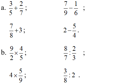 Giải Toán 5 VNEN Bài 4: Ôn tập các phép tính với phân số | Hay nhất Giải bài tập Toán 5 VNEN
