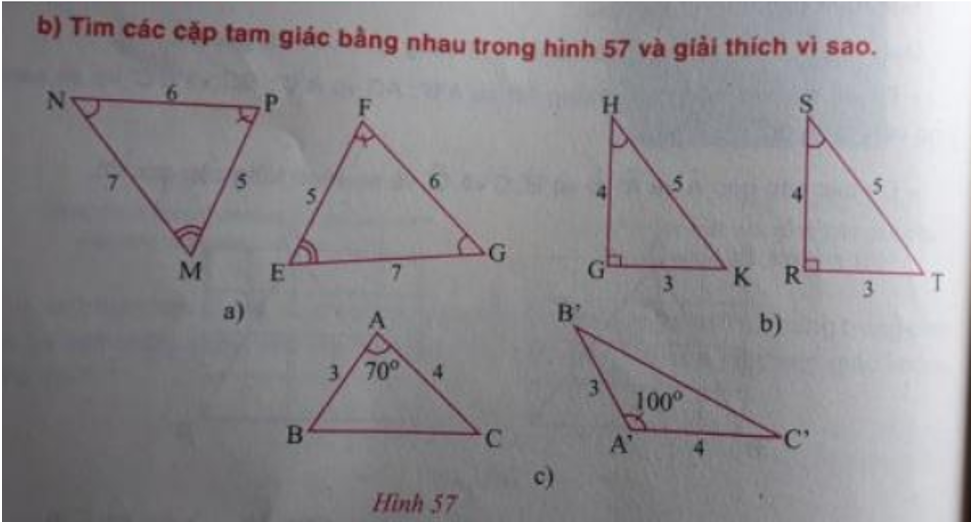 Giải Toán 7 VNEN Bài 1: Hai tam giác bằng nhau | Hay nhất Giải bài tập Toán 7 VNEN