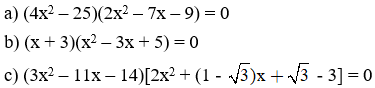 Giải Toán 9 VNEN Bài 8: Phương trình quy về phương trình bậc hai | Hay nhất Giải bài tập Toán 9