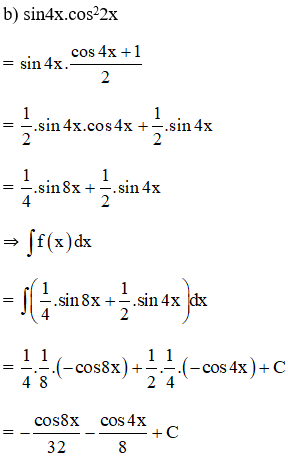 Giải tích nguyên hàm của hàm số sin(4x)