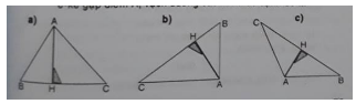 Hãy vẽ đường cao AH của hình tam giác ABC trong mỗi trường hợp | Để học tốt Toán 4
