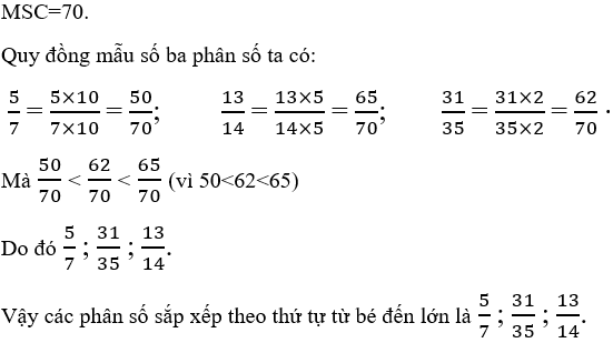 Bài tập So sánh hai phân số cơ bản Toán lớp 4 có lời giải