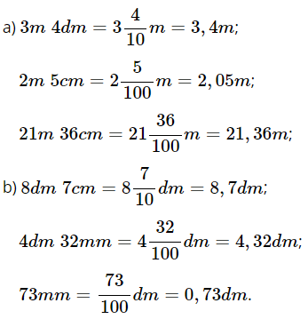 Toán lớp 5 trang 44 Viết các số đo độ dài dưới dạng số thập phân