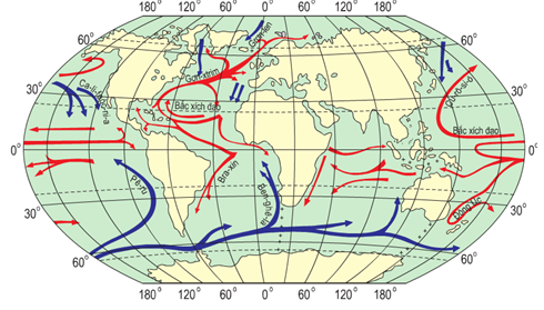Giải VBT Địa Lí 6 Bài 25: Thực hành: Sự chuyển động của các dòng biển trong đại dương | Giải vở bài tập Địa Lí 6