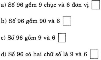 Vở bài tập Toán lớp 1 Bài 99: Các số có hai chữ số (tiếp theo) | Hay nhất Giải VBT Toán 1