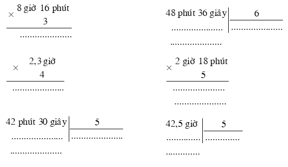 Vở bài tập Toán lớp 5 Tập 2 trang 100 Bài 158: Ôn tập về các phép tính số đo thời gian