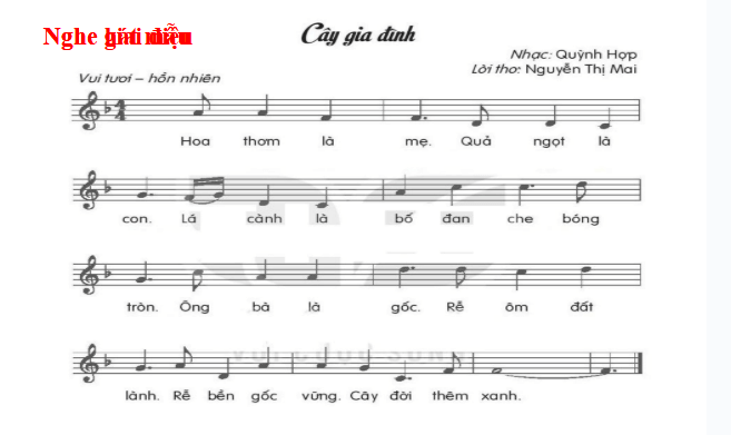 Giáo án điện tử Âm nhạc lớp 1 Kết nối tri thức Hát: Cây gia đình | PPT Âm nhạc 1
