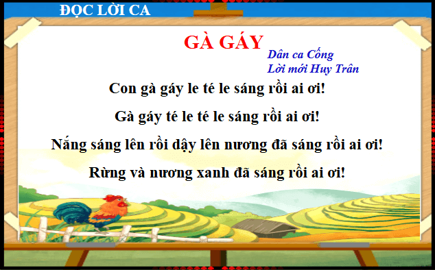 Giáo án điện tử Âm nhạc lớp 1 Kết nối tri thức Hát: Gà gáy | PPT Âm nhạc 1