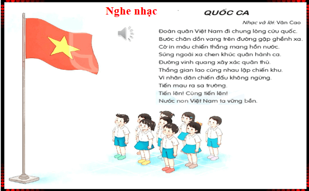 Giáo án điện tử Âm nhạc lớp 1 Kết nối tri thức Nghe nhạc: Bài hát Quốc ca | PPT Âm nhạc 1
