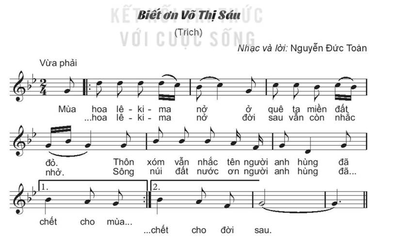 Giáo án Âm nhạc 10 Kết nối tri thức Chủ đề 2: Cuộc sống mến thương