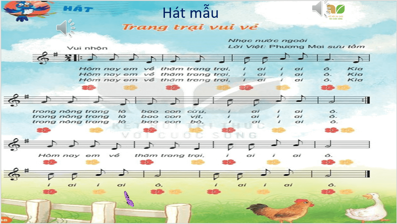 Giáo án điện tử Âm nhạc lớp 2 Kết nối tri thức Hát: Trang trại vui vẻ | PPT Âm nhạc 2