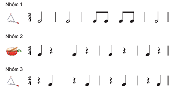Giáo án Âm nhạc lớp 3 Kết nối tri thức Nhạc cụ: Thể hiện các hình tiết tấu bằng nhạc cụ gõ trang 45