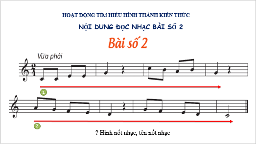 Giáo án điện tử Âm nhạc lớp 3 Kết nối tri thức Đọc nhạc: Bài số 2 | PPT Âm nhạc 3
