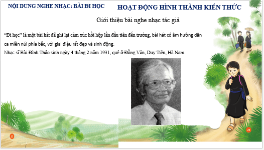 Giáo án điện tử Âm nhạc lớp 3 Kết nối tri thức Nghe nhạc: Đi học | PPT Âm nhạc 3