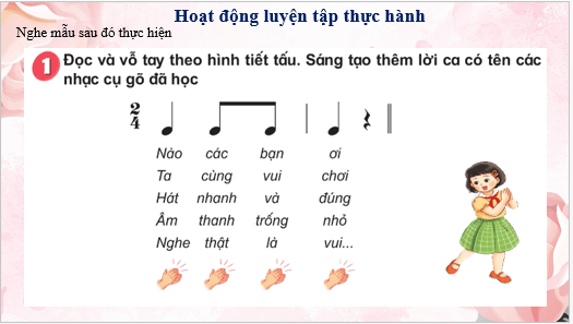 Giáo án điện tử Âm nhạc lớp 3 Kết nối tri thức Vận dụng - sáng tạo trang 46 | PPT Âm nhạc 3